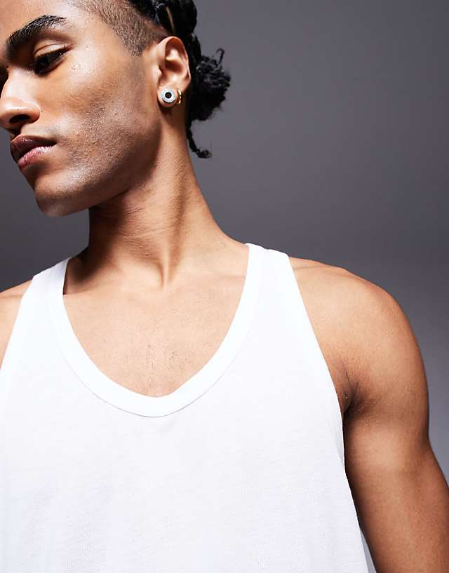 Asos 4505 Quick Dry Mesh Running Vest In White