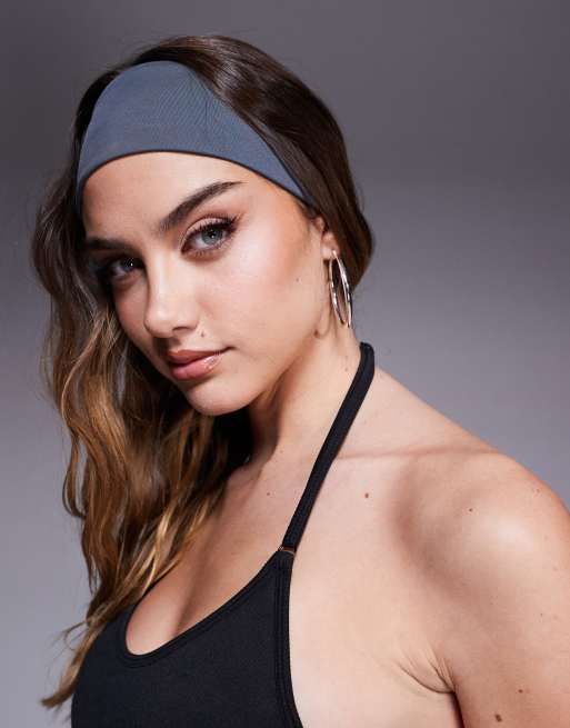 Asos 4505 Quick Dry Running Headband In Iron Grey