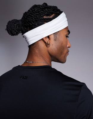 Asos 4505 Seamless Mesh Running Headband In White