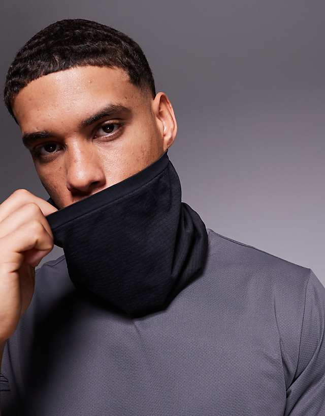 asos 4505 seamless mesh running snood in black
