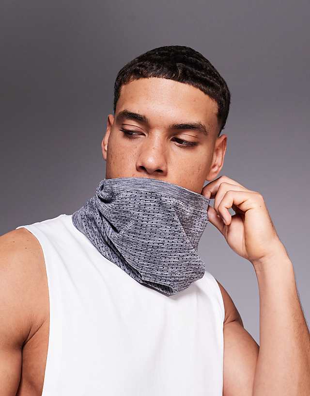 asos 4505 seamless mesh running snood in charcoal