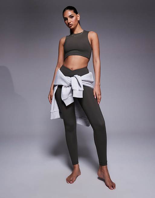 asos 4505 soft touch co-ord in dark olive