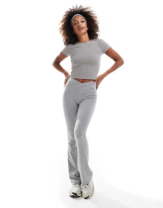 asos 4505 soft touch performance set in grey marl