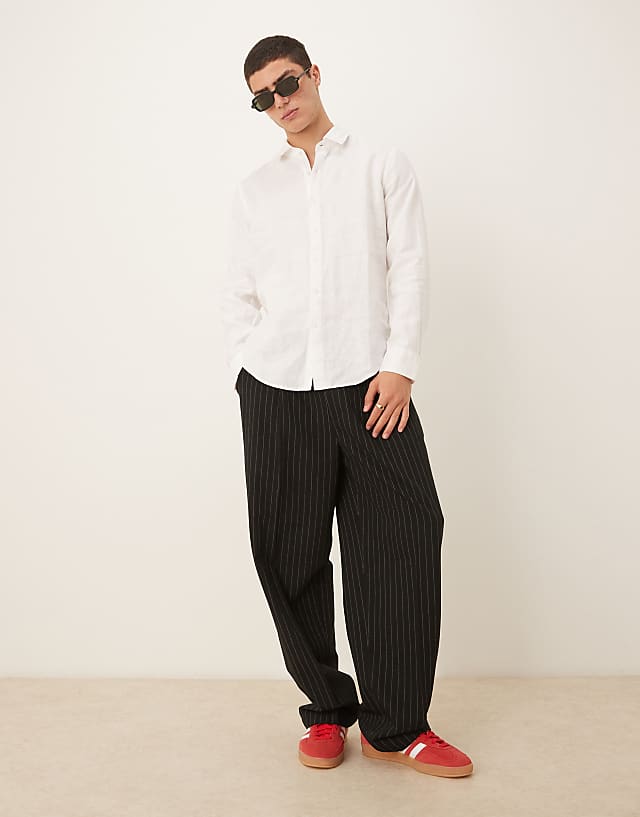 Asos Abercrombie & Fitch Linen Dress Shirt In White