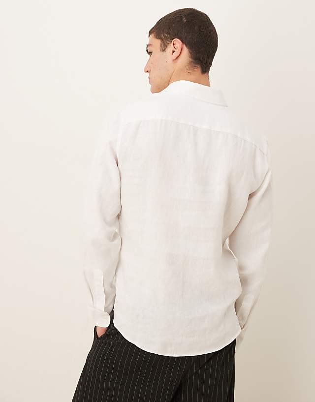 Asos Abercrombie & Fitch Linen Dress Shirt In White