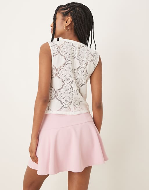 Asos Abercrombie & Fitch Mid Rise Mini Skort In Pink