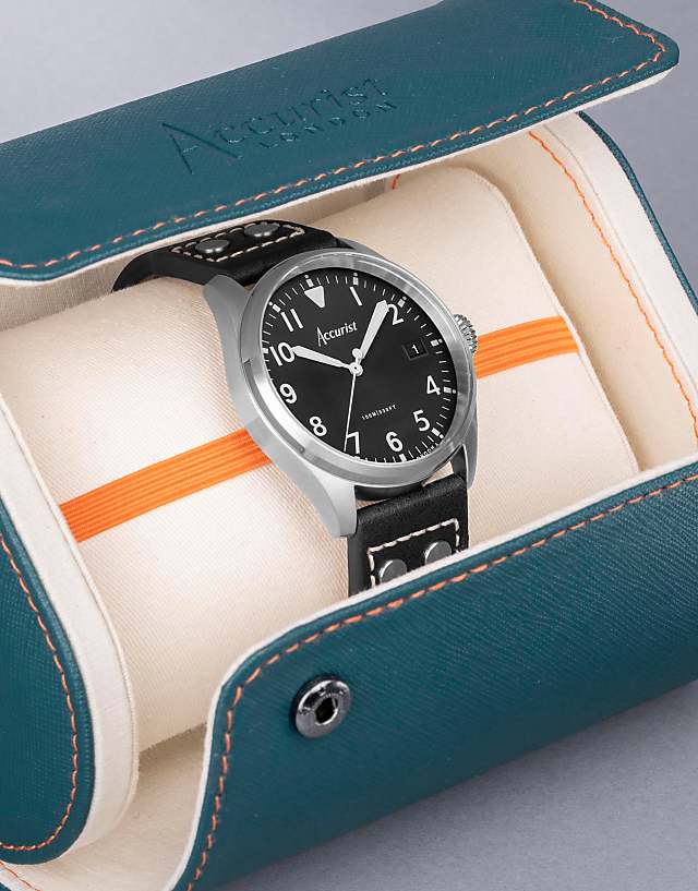 Asos Accurist Gents Aviation Watch In Black
