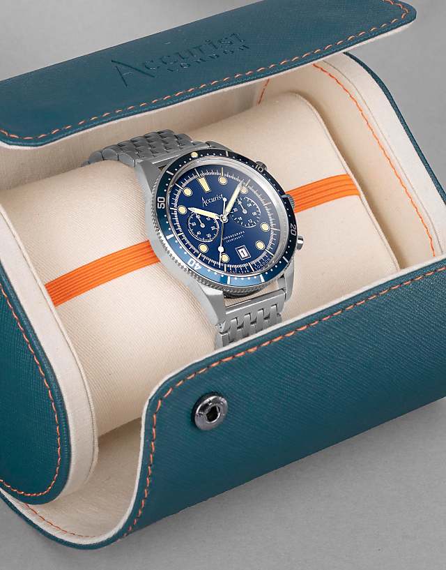 Asos Accurist Gents Dive Watch In Blue