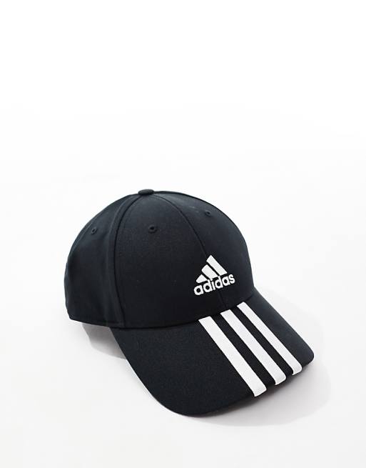 Asos Adidas Baseball 3 Stripe Cap In Black