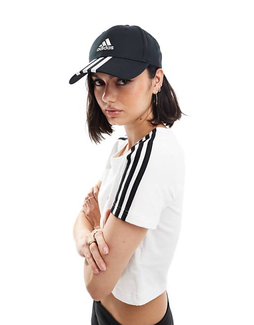 Asos Adidas Baseball 3 Stripe Cap In Black