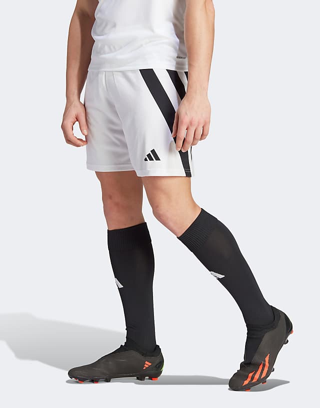 asos adidas Football shorts in white