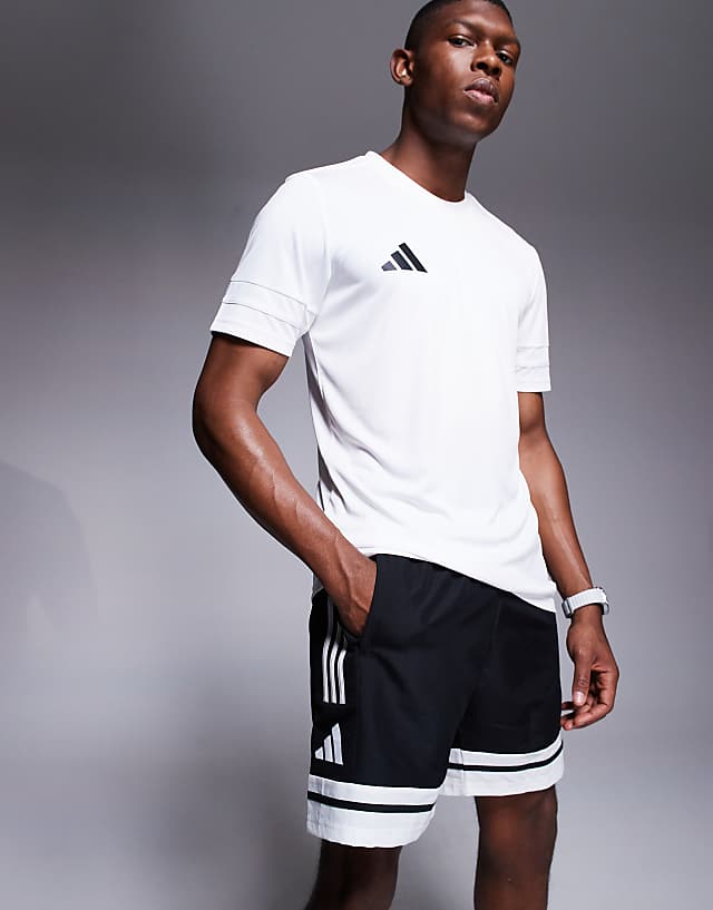 asos adidas Football Squadra shorts in black