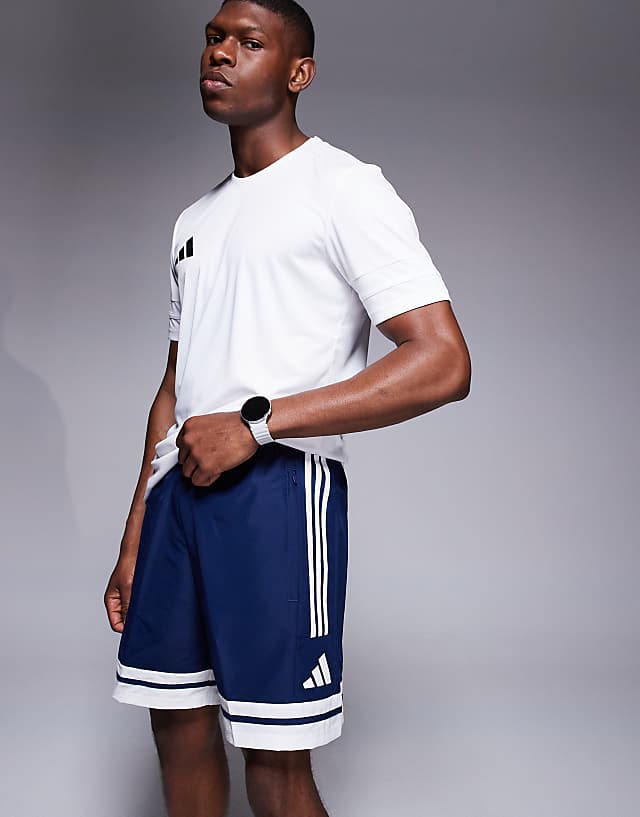 asos adidas Football Squadra shorts in navy