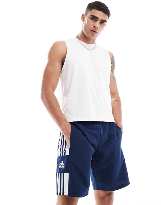 asos adidas Football Squadra team shorts in navy