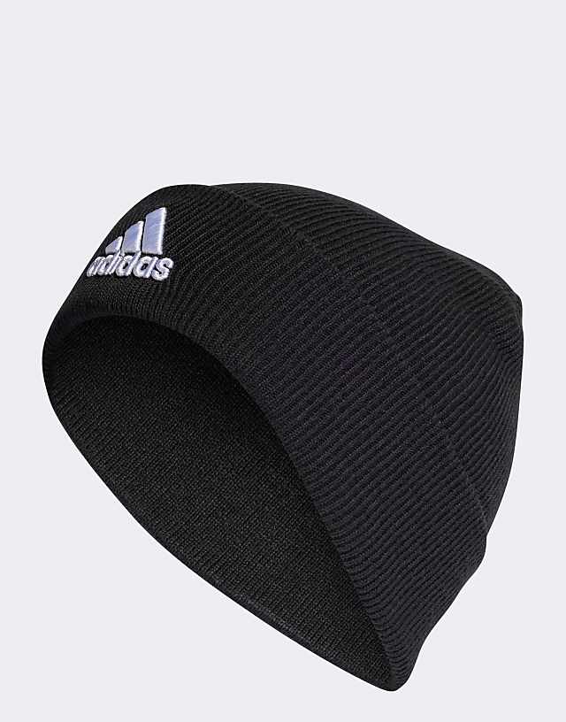 asos adidas logo beanie in black
