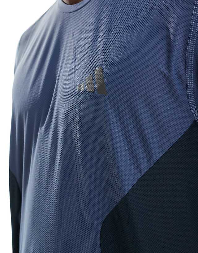 Asos Adidas Own The Run T-shirt In Ink Colourblock
