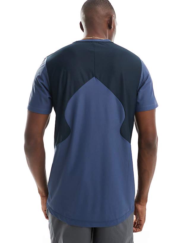 Asos Adidas Own The Run T-shirt In Ink Colourblock