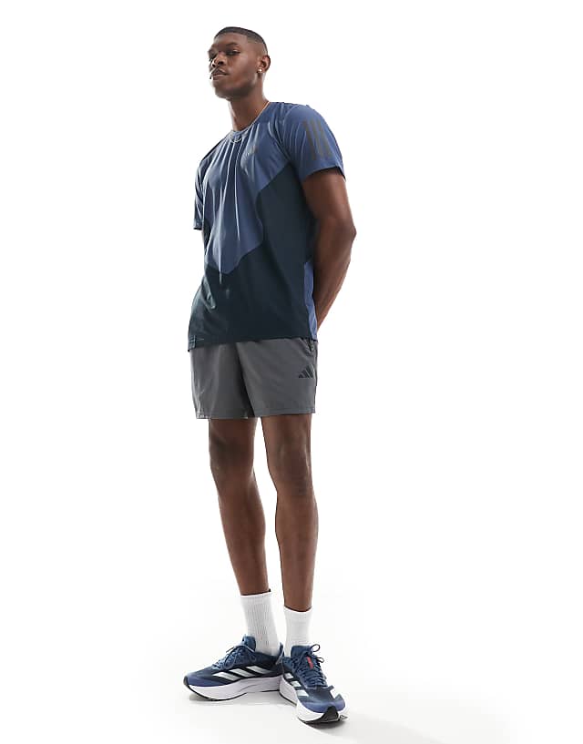 Asos Adidas Own The Run T-shirt In Ink Colourblock