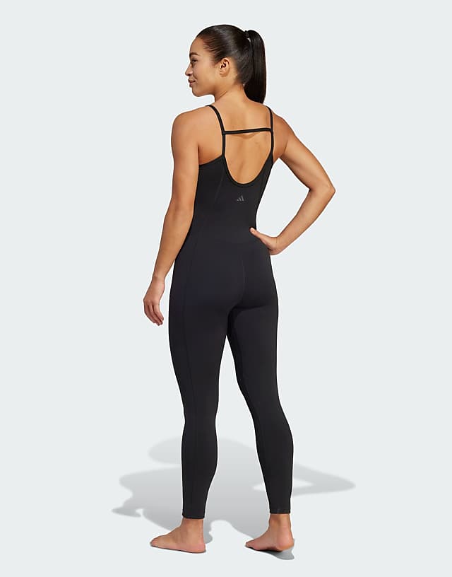 asos adidas Performance yoga bodysuit in black