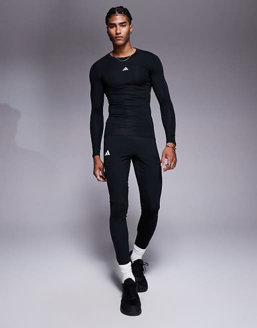 asos adidas Running Adizero leggings in black