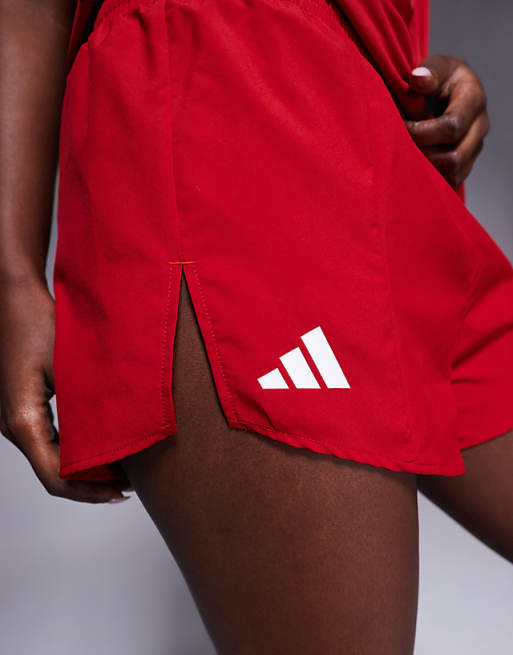Asos Adidas Running Adizero Shorts In Red