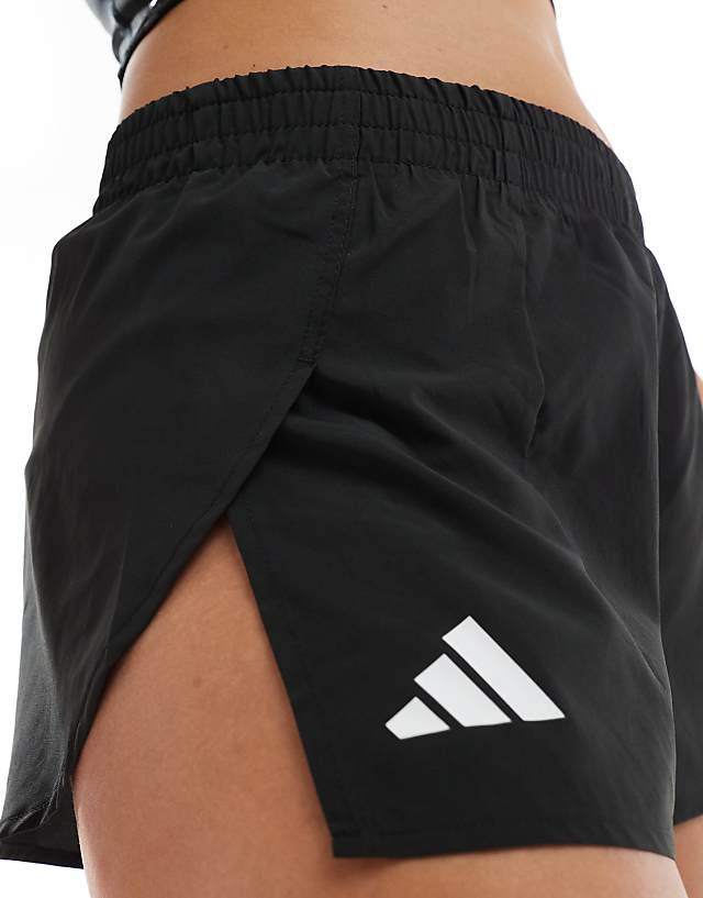 Asos Adidas Running Adizero Split Shorts In Black