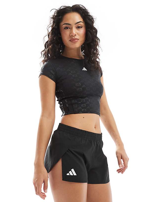 Asos Adidas Running Adizero Split Shorts In Black