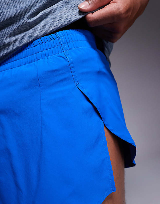 Asos Adidas Running Adizero Split Shorts In Blue