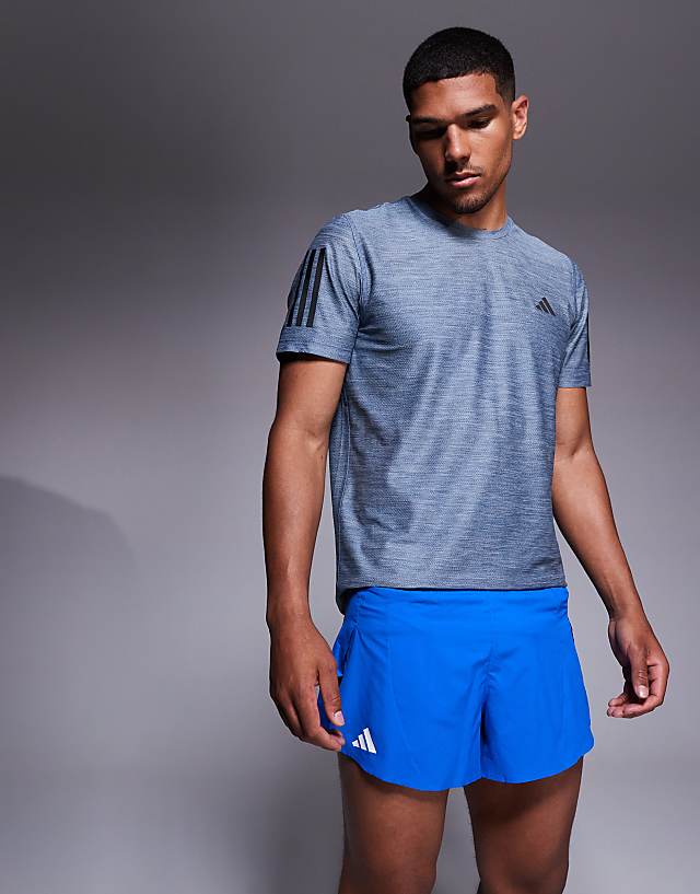 Asos Adidas Running Adizero Split Shorts In Blue
