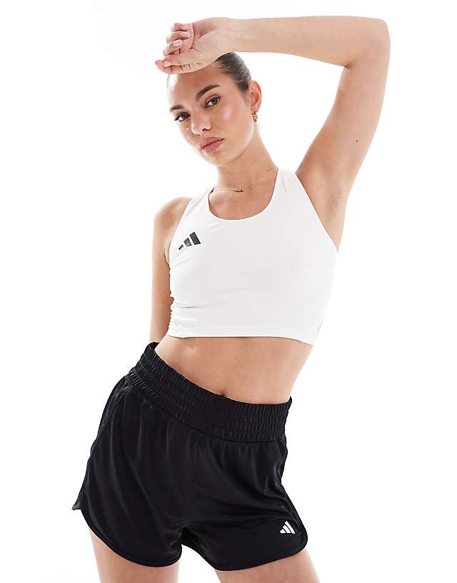 asos adidas Running Adizero tank in white