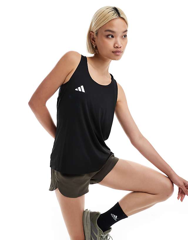 asos adidas Running Adizero vest in black