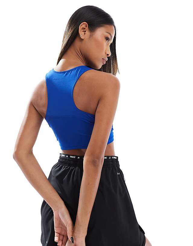 Asos Adidas Running Crop Top In Blue