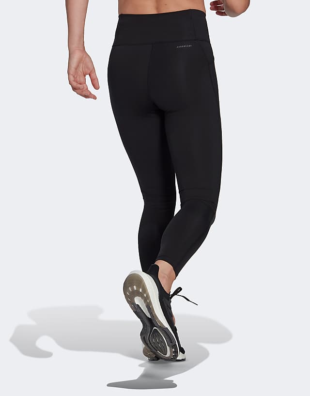 Asos Adidas Running Leggings In Black With Pockets