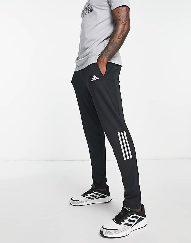 asos adidas Running Own The Run joggers in black