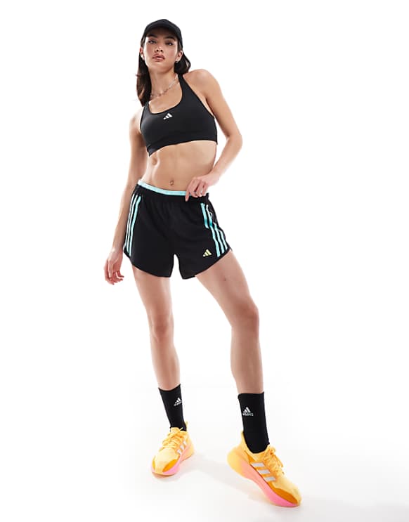 asos adidas Running Own The Run shorts in black
