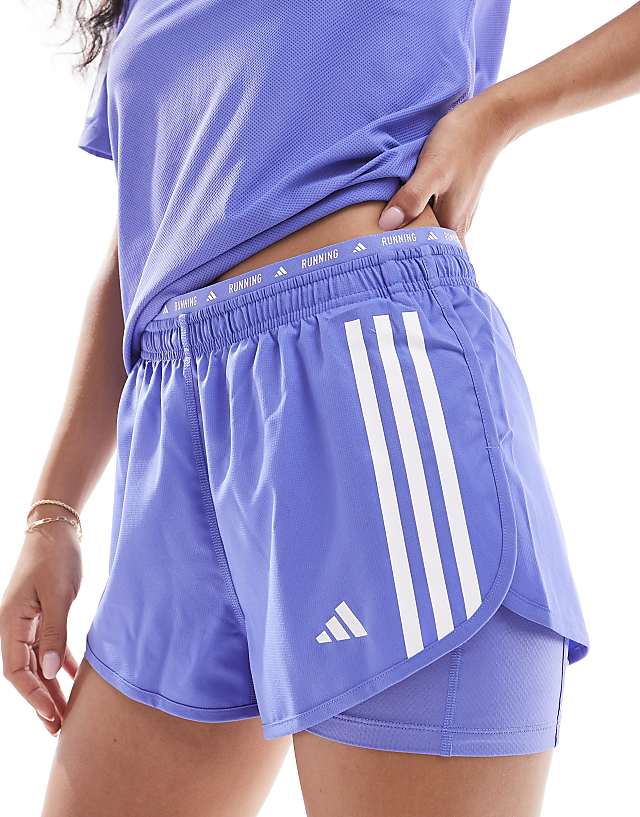Asos Adidas Running Own The Run Shorts In Blue