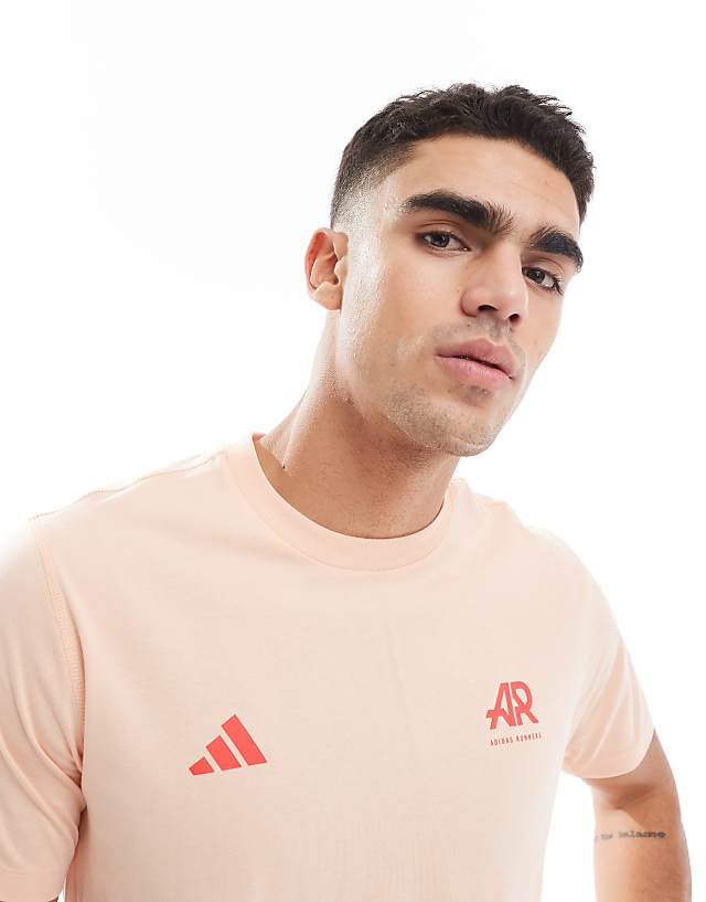 Asos Adidas Running Own The Run T-shirt In Coral
