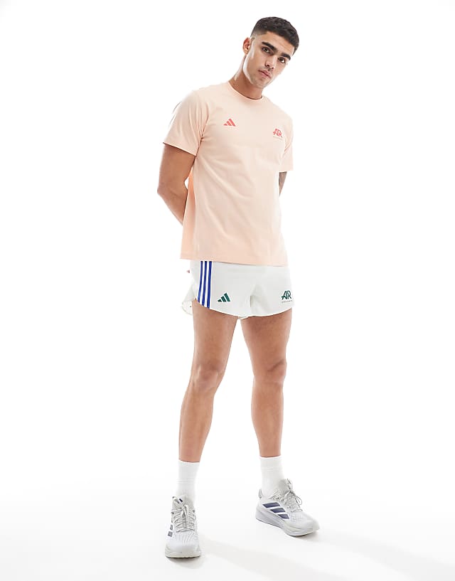 Asos Adidas Running Own The Run T-shirt In Coral