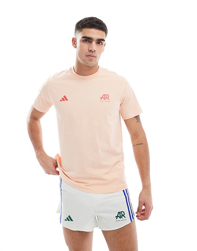 asos adidas Running Own The Run t-shirt in coral