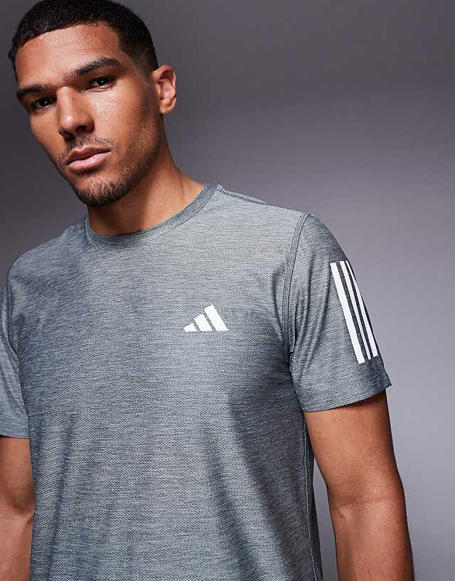 Asos Adidas Running Own The Run T-shirt In Grey