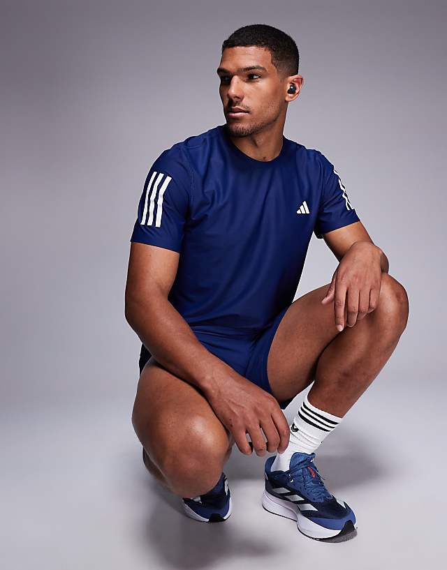 asos adidas Running Own The Run t-shirt in navy