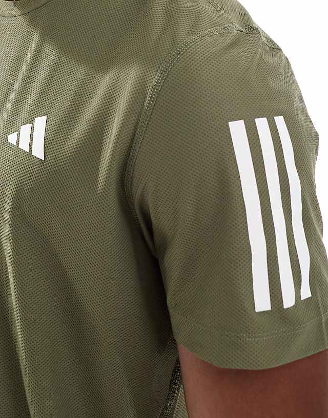 Asos Adidas Running Own The Run T-shirt In Olive