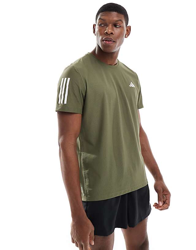 asos adidas Running Own The Run t-shirt in olive