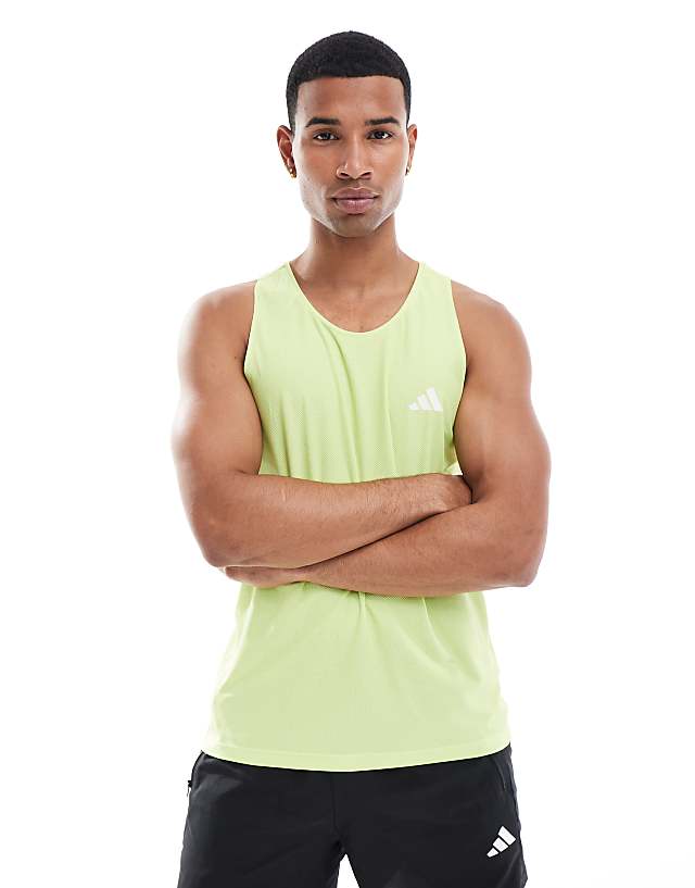 Asos Adidas Running Own The Run Tank Top In Green