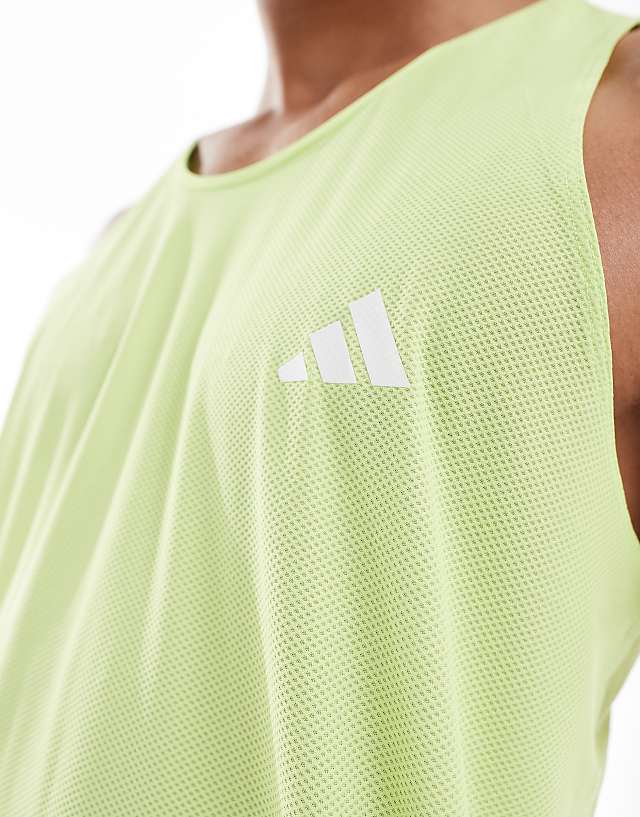 Asos Adidas Running Own The Run Tank Top In Green