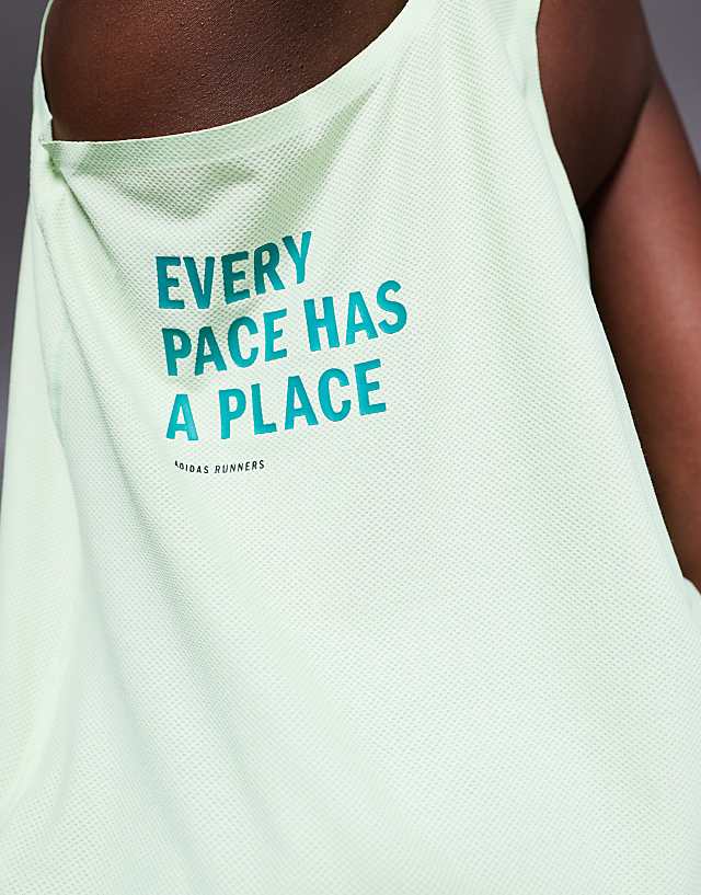 Asos Adidas Running Own The Run Vest In Green