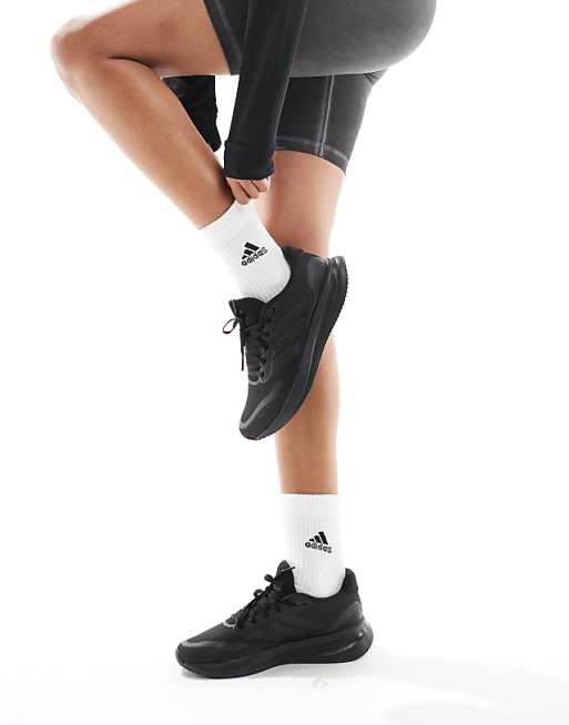 asos adidas Running RunFalcon trainers in black