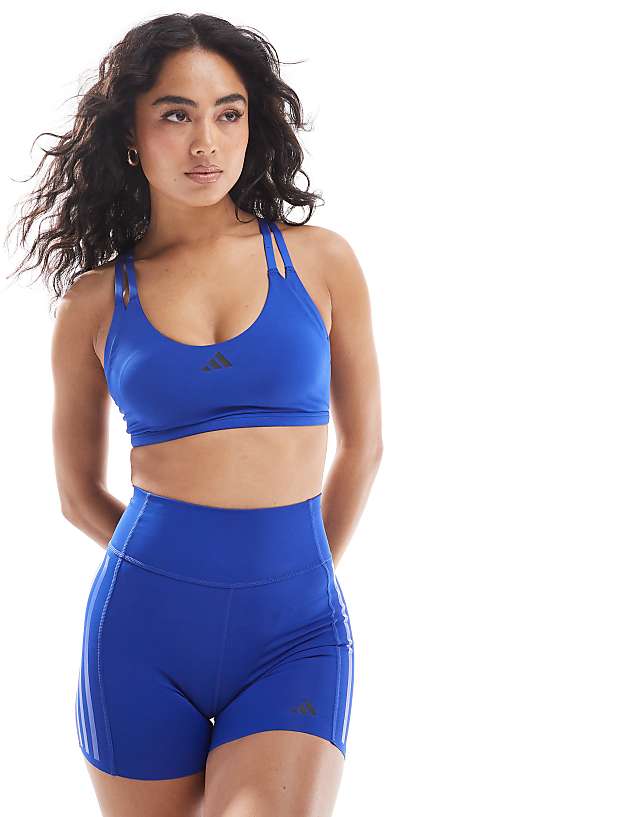 Asos Adidas Strength Light Support Bra In Blue