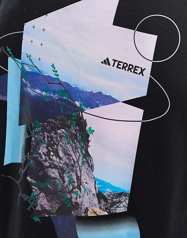 Asos Adidas Terrex Back Graphic T-shirt In Black