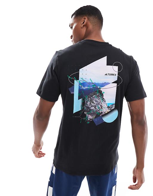 Asos Adidas Terrex Back Graphic T-shirt In Black